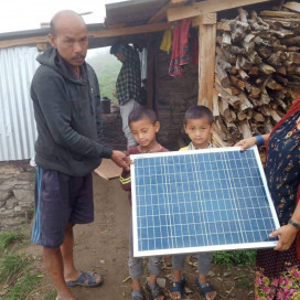 Ziegenstall und Solar-Panel